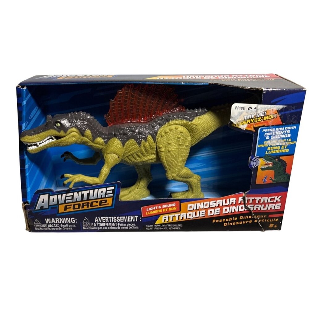 Dinosaur Attack Light & Sound Posable Dinosaur Figurine Adventure Force